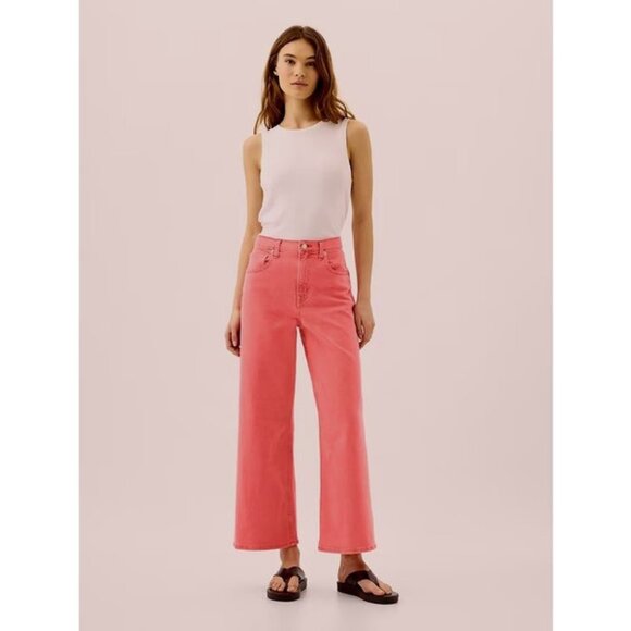 New York & Company High Rise Wide Leg Crop Jeans 4 - Picture 1 of 2